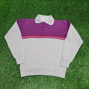 Vintage 90s MOD Blank Sweatshirt XS/S 19x23 Gray Colorblock
